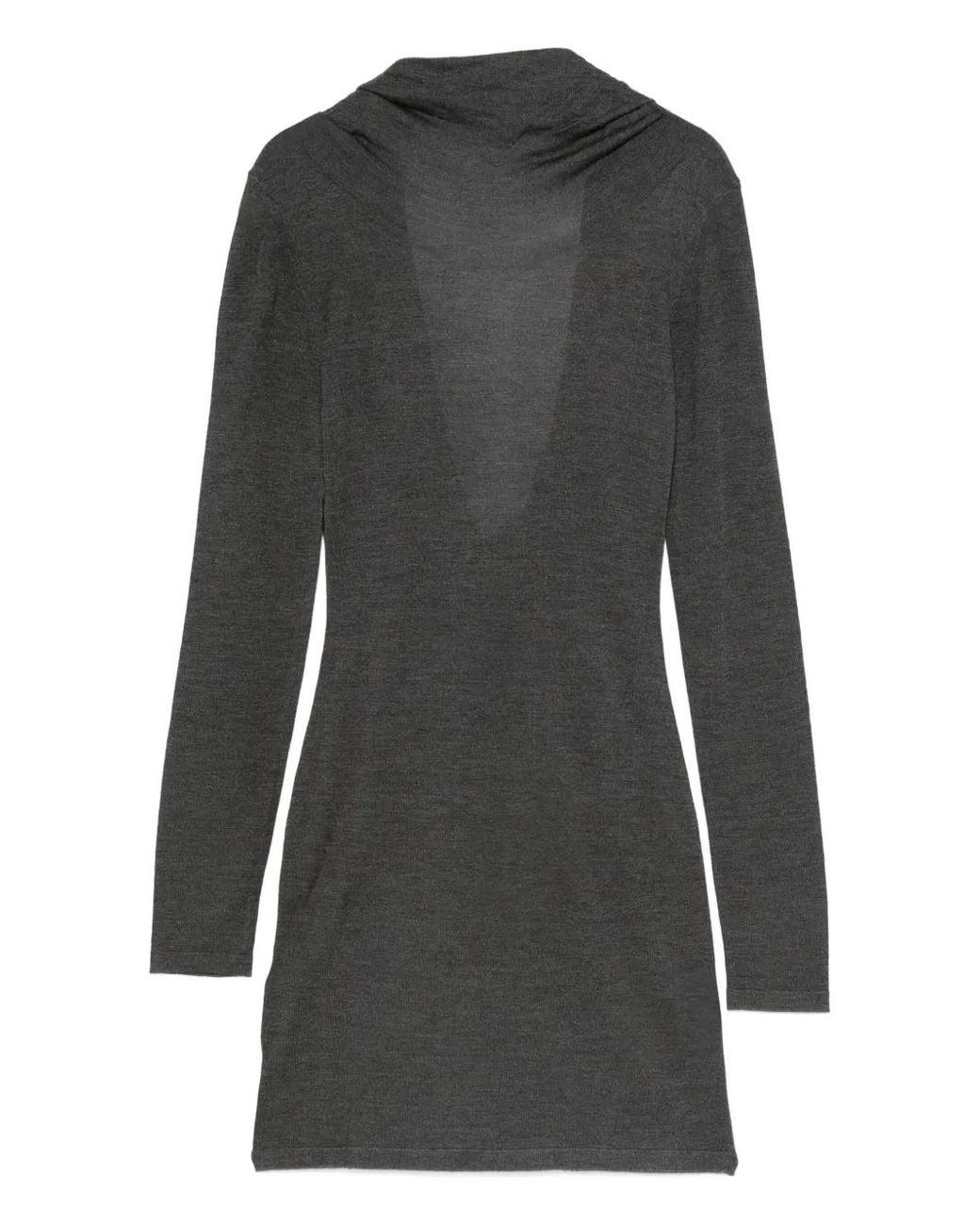 AYA MUSE Gray Long-Sleeve Mini Dress