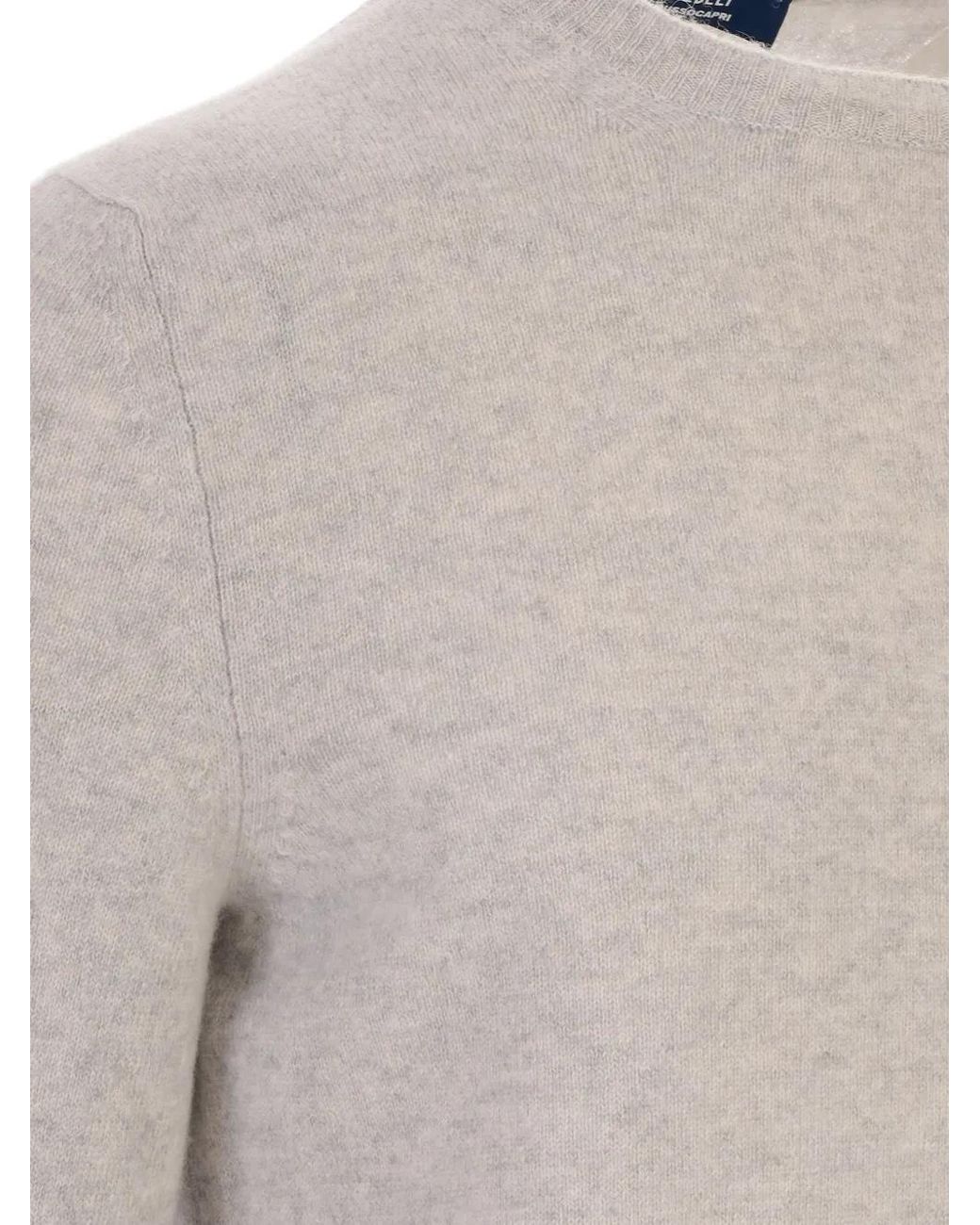 Fedeli White Crew-Neck Sweater for men