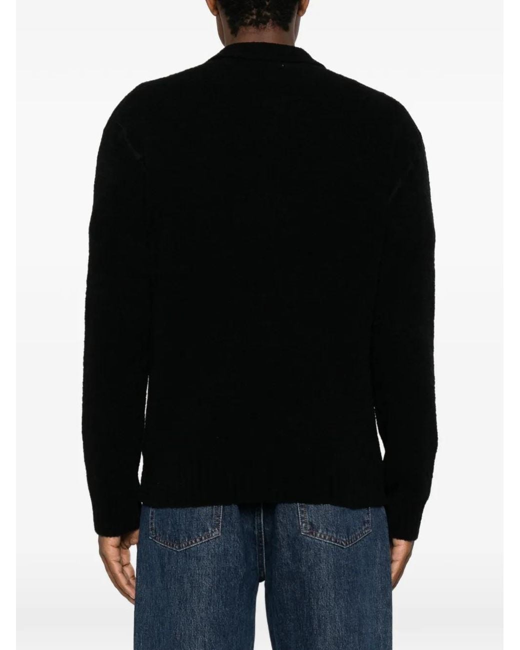 Diana Studio Black Long-Sleeve Polo Shirt for men