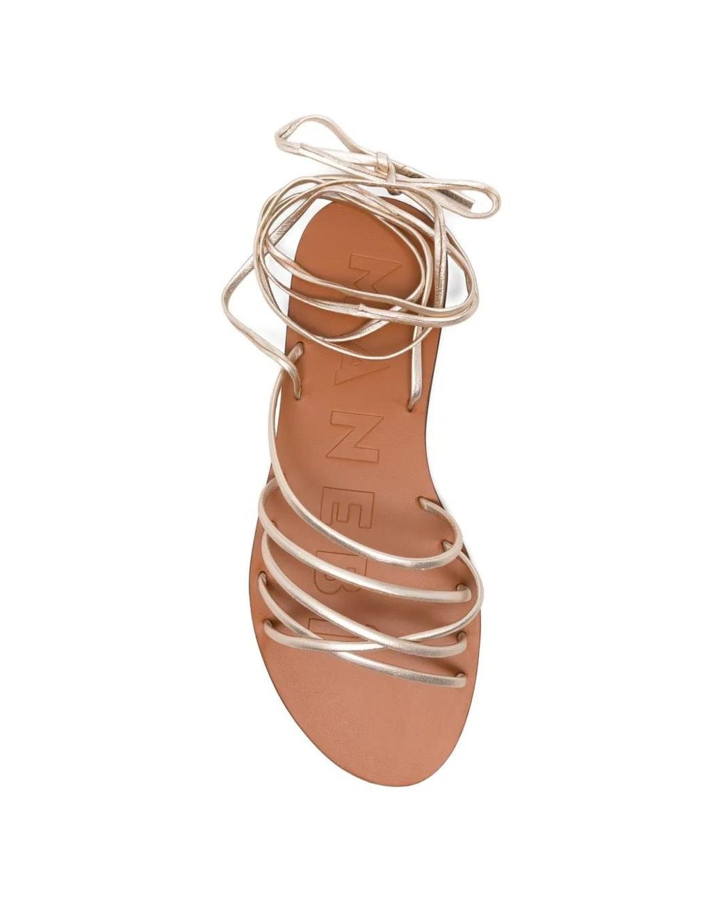 Manebí White Lace-Up Flat Sandals