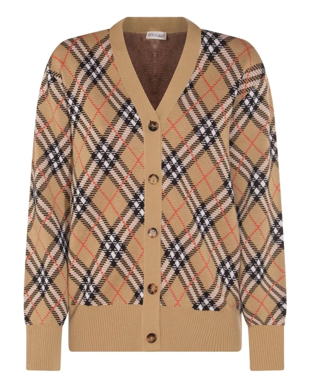 Cárdigan A Cuadros Burberry de color Brown