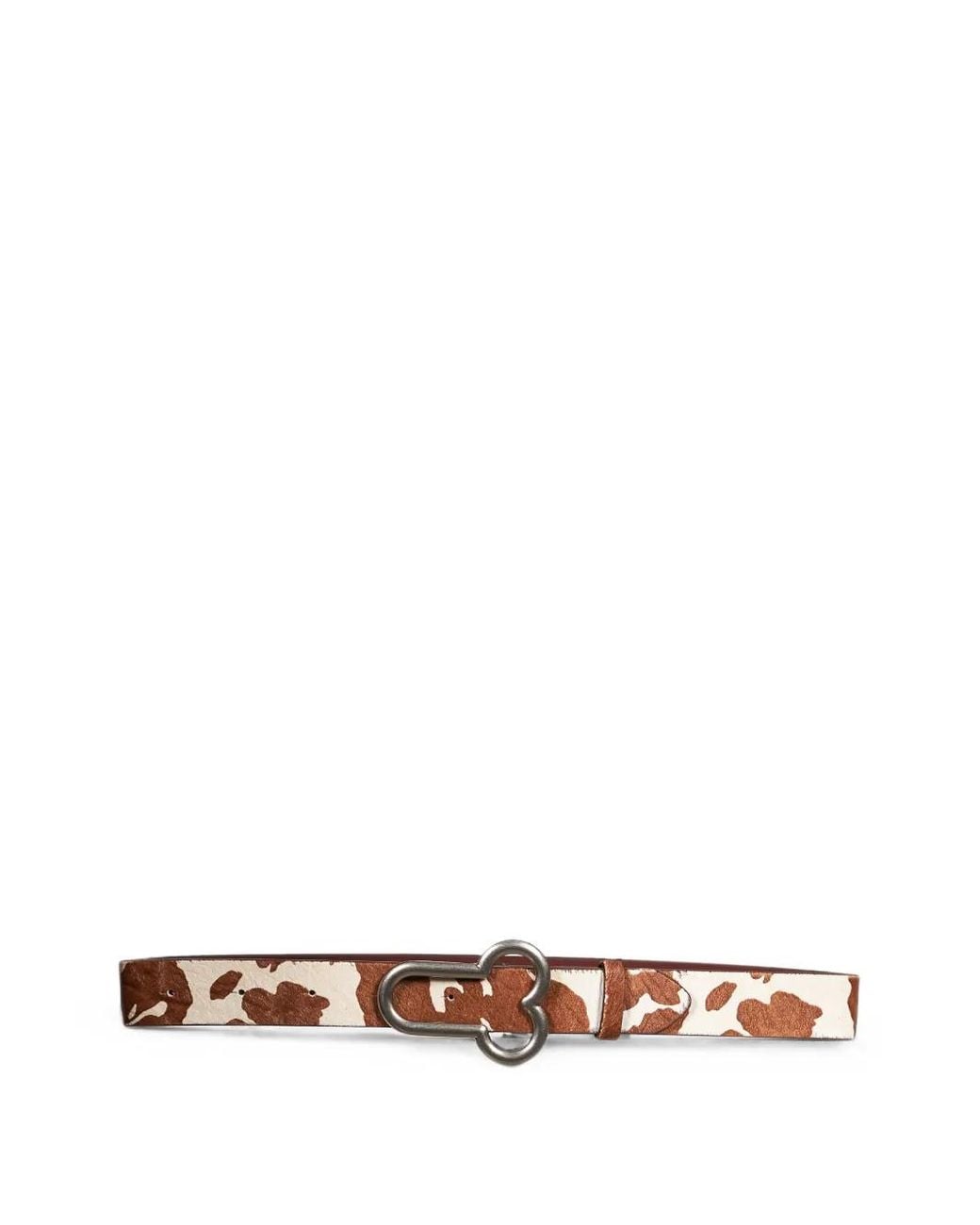 Carne Bollente White Cow-Print Phallic-Buckle Belt for men