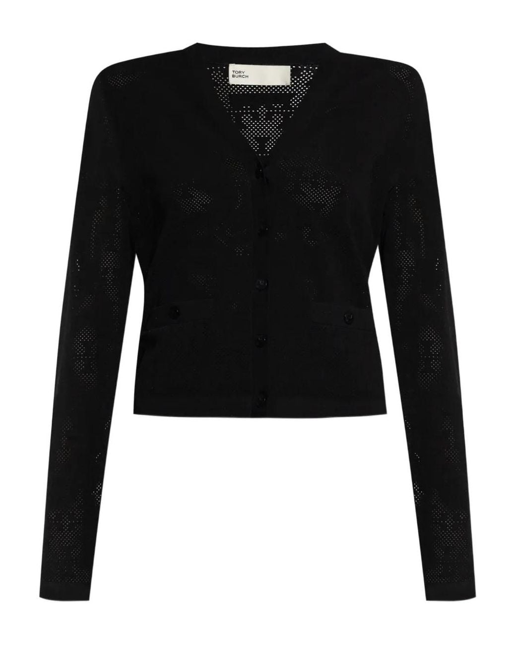 Tory Burch Black Cardigan With Logo