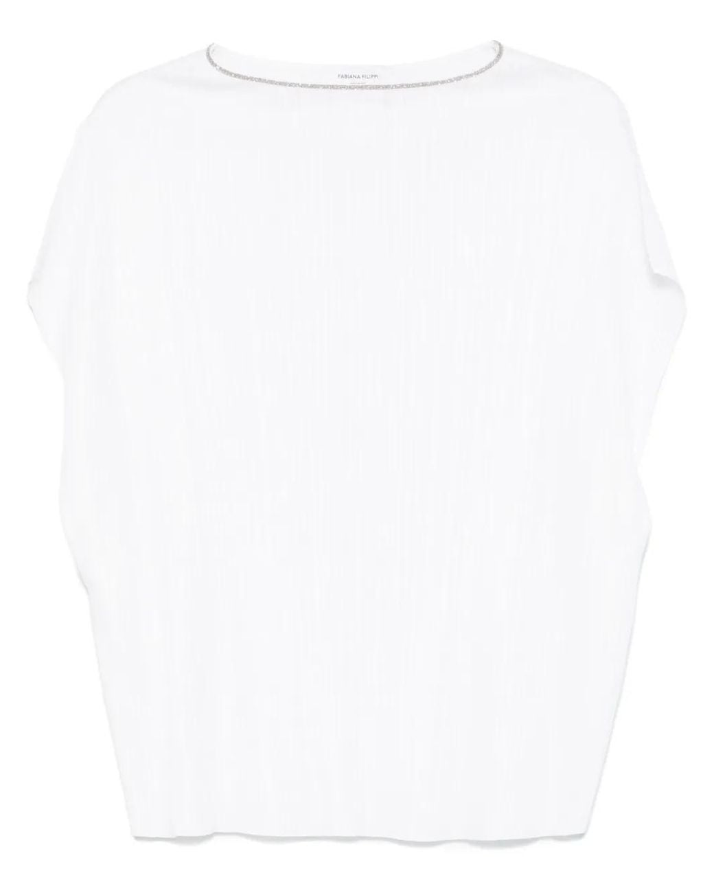 Fabiana Filippi White Chic Top For Effortless Style