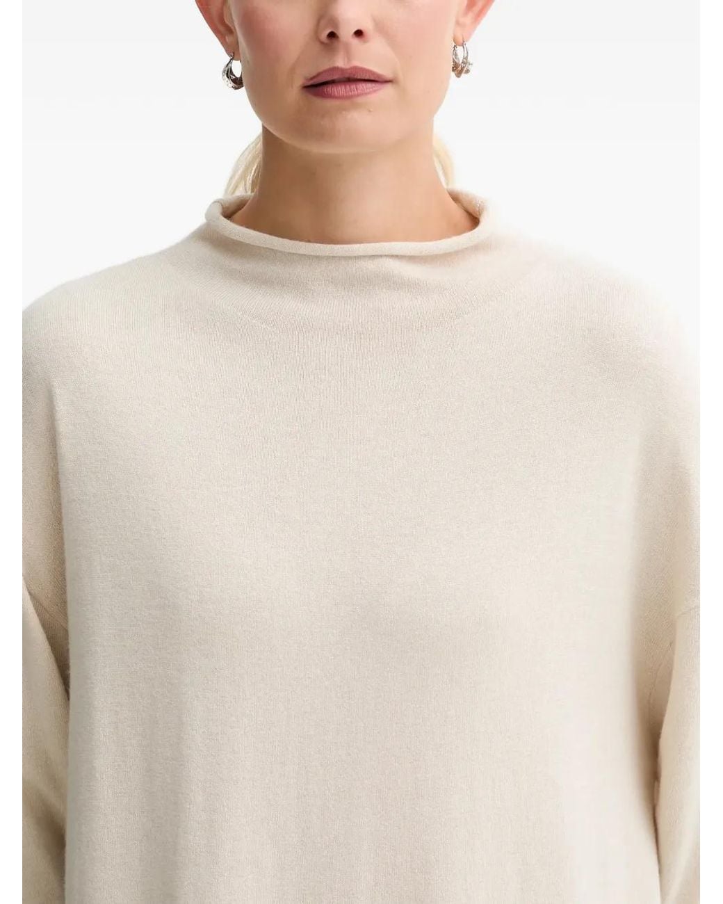 Marc O' Polo Natural Mock-Neck Long-Sleeve Mini Dress