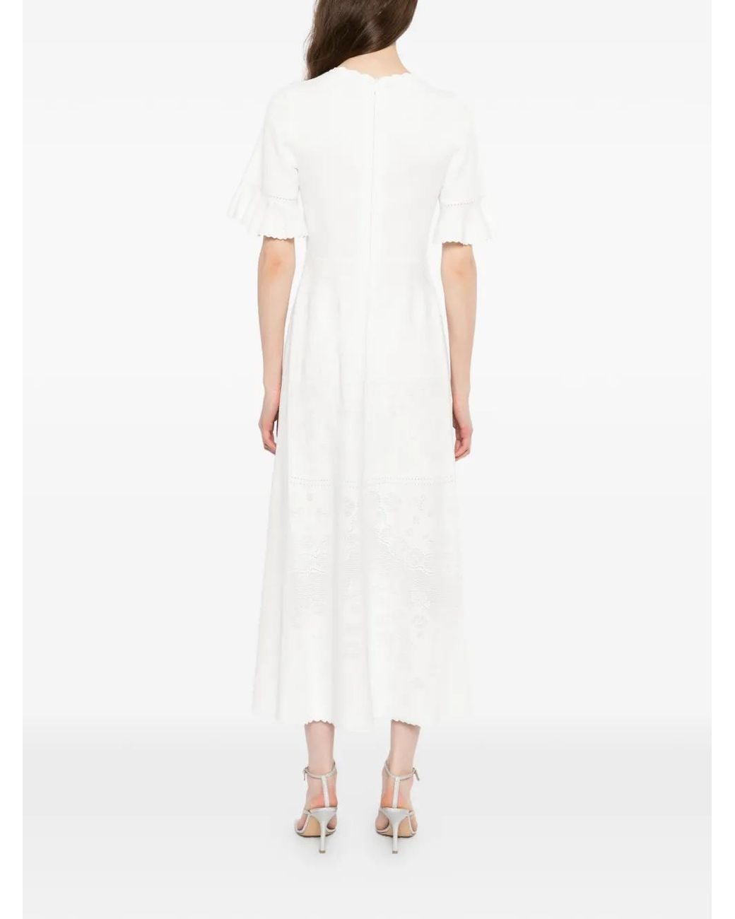 Needle & Thread White Scallop Lace Pointelle Knit Gown