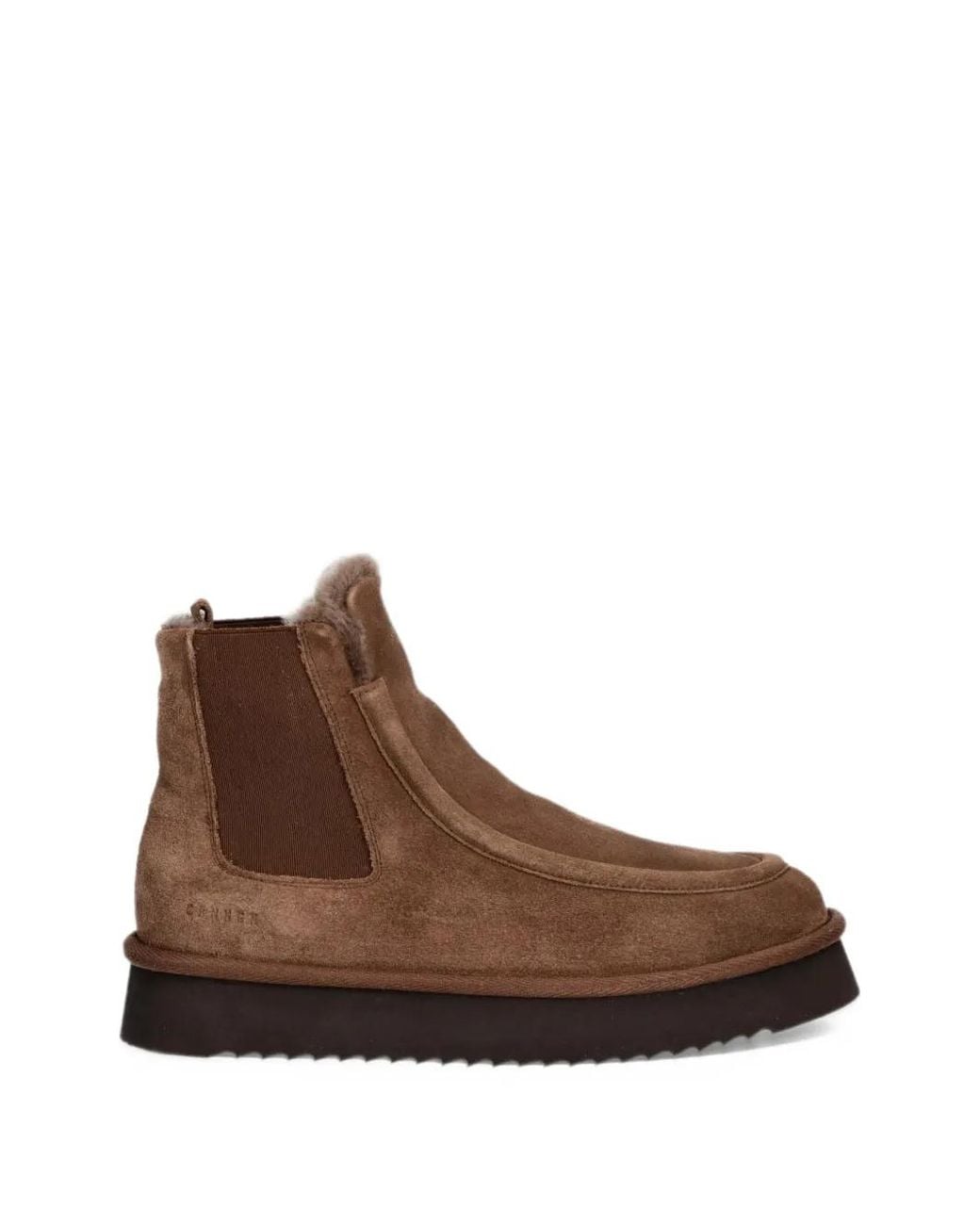 COPENHAGEN Brown Shearling-Lined Suede Boots