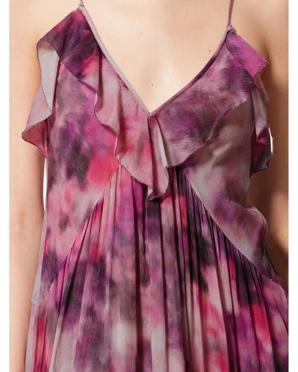 Isabel Marant Purple Vasmila Ruffled Maxi Dress