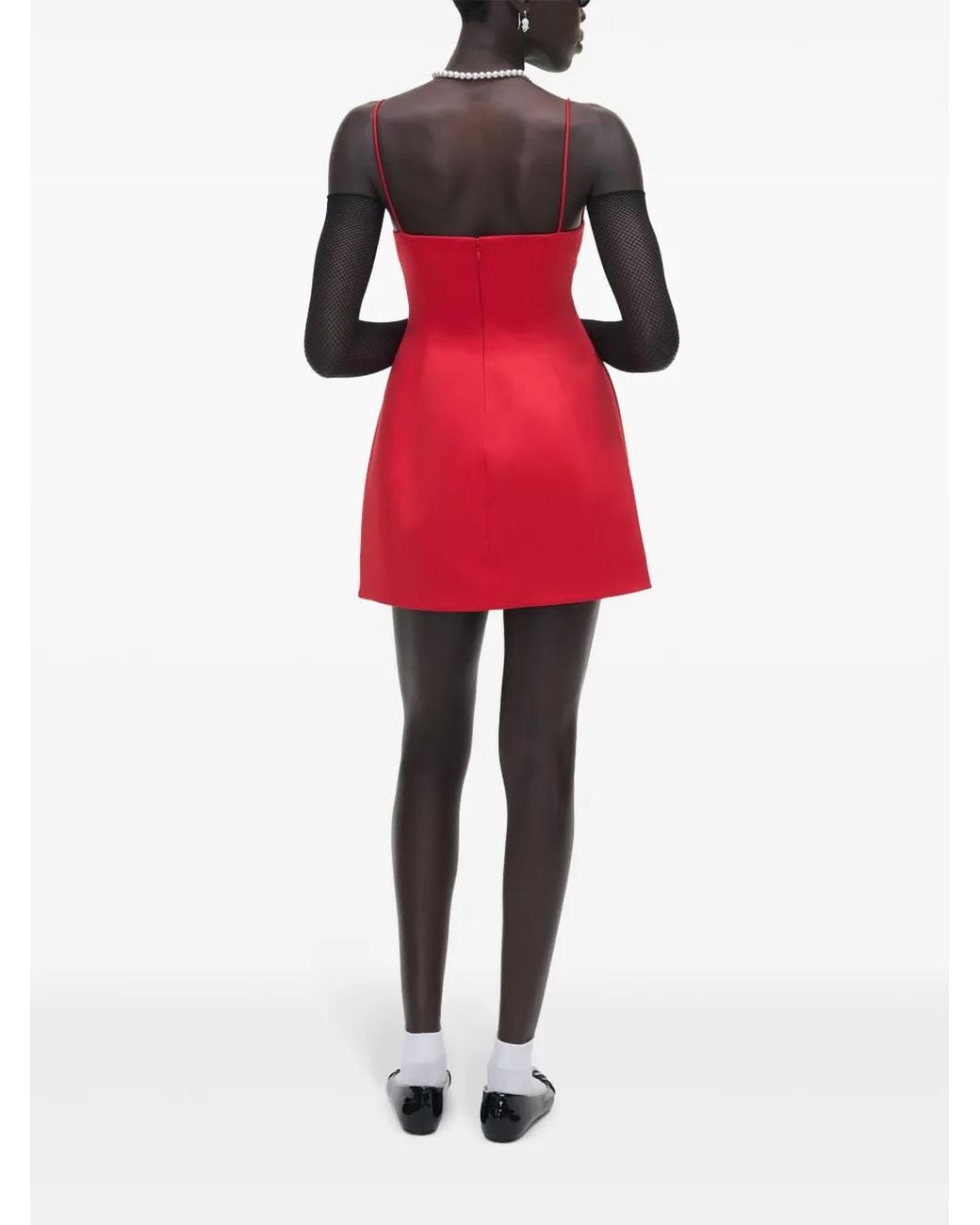 Marc Jacobs Red Bow Satin Mini Dress