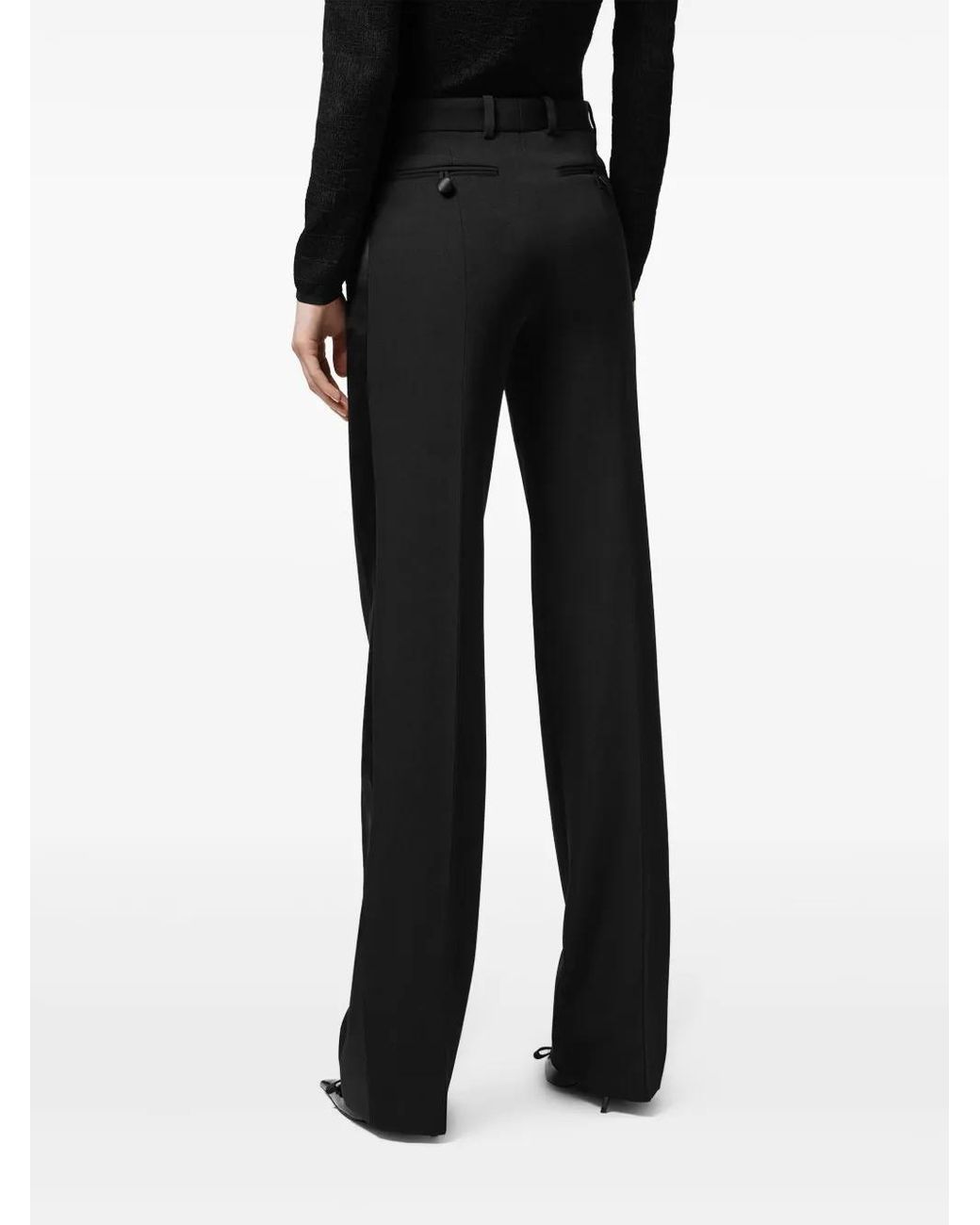 Versace Black Straight-Leg Virgin Wool Trousers