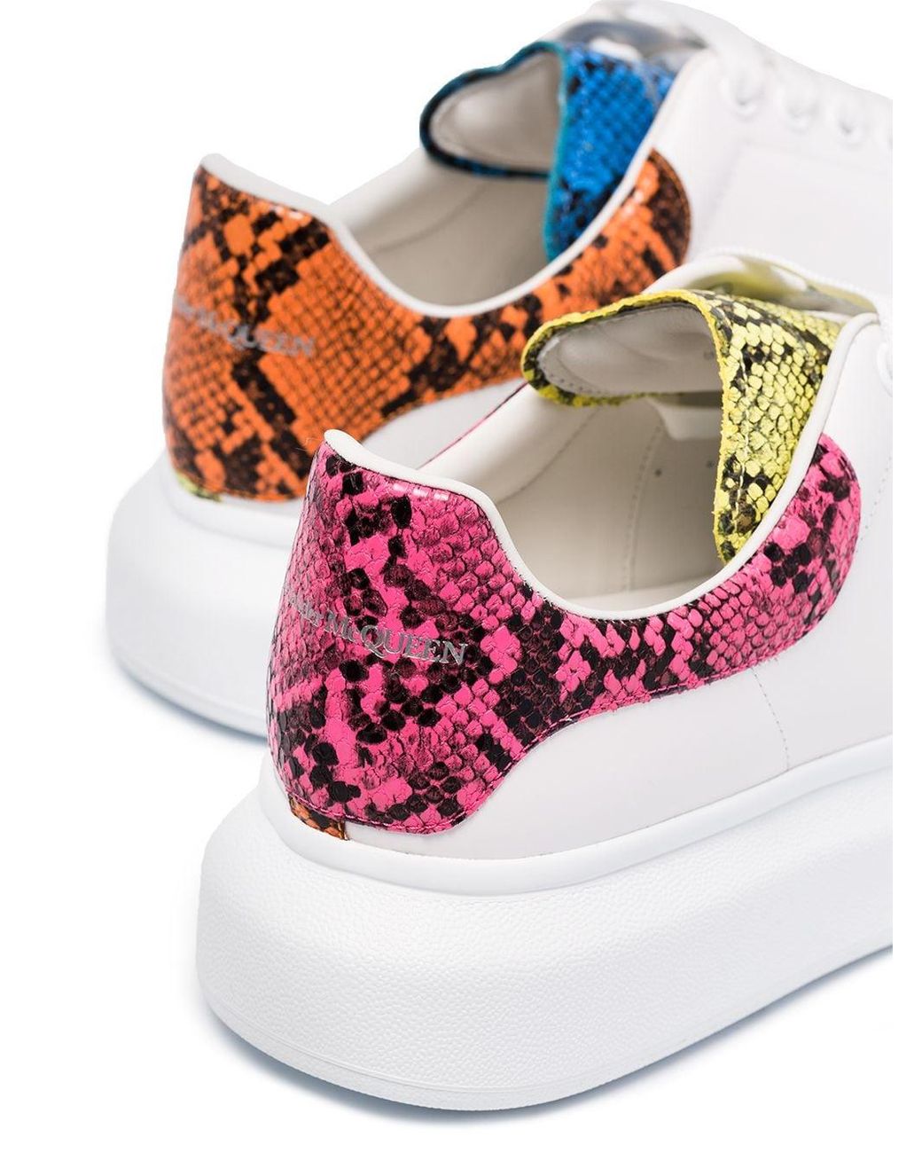 Alexander McQueen Oversized Sneakers in White & Luminous Orange