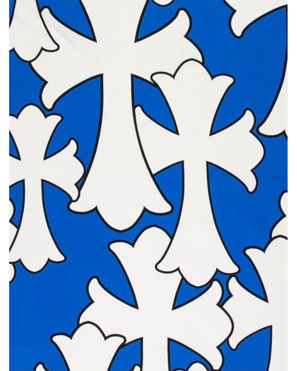 Chrome Hearts Cemetery Cross Silk Scarf in Blue | Lyst