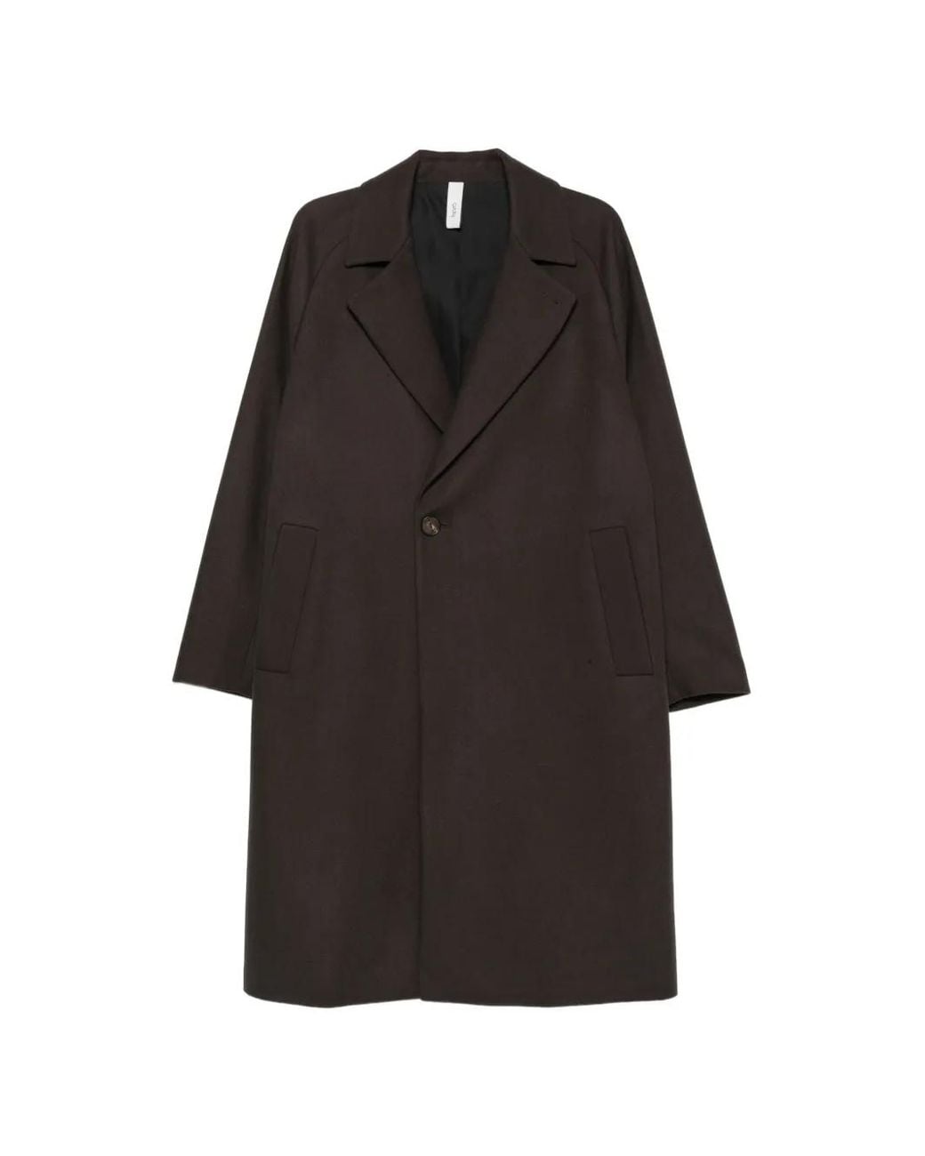 Hevò Black Single-Breasted Notch-Lapels Coat for men