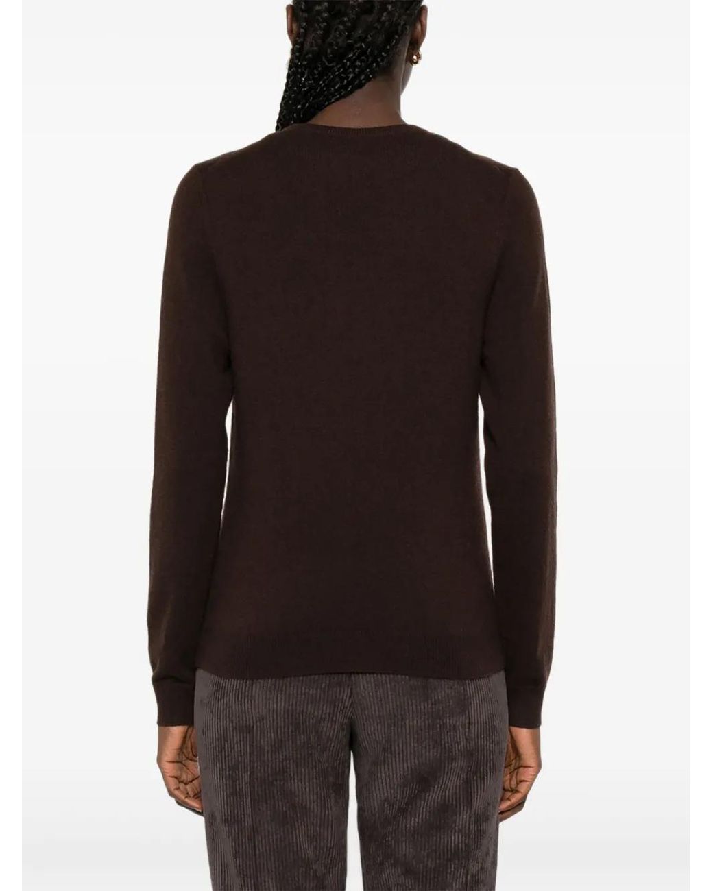Bompard Brown Round-Neck Cashmere Sweater