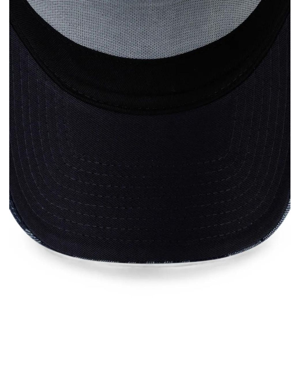 KTZ Blue Patterned Denim E-Frame Bull F1 Trucker Cap for men