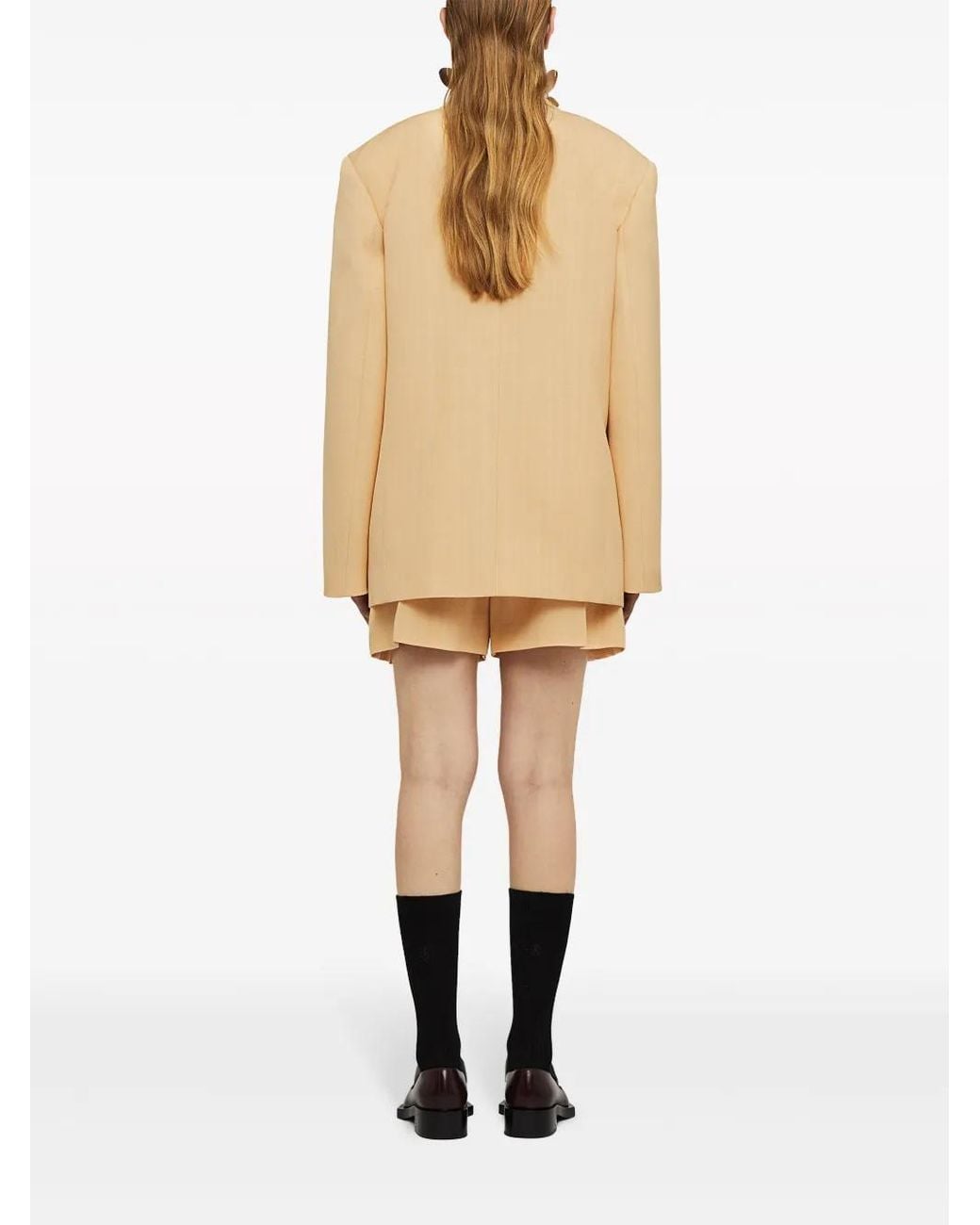 Jil Sander Natural Blazer En Crêpe À Simple Boutonnage