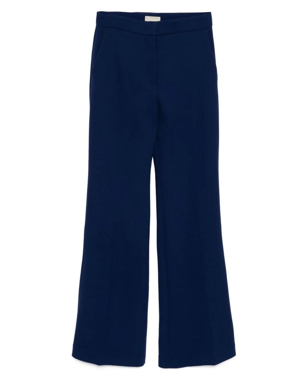 Elie Saab Blue Side Slit Flared Pants