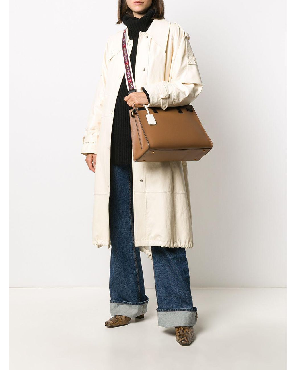 Tory burch walker color block satchel sale