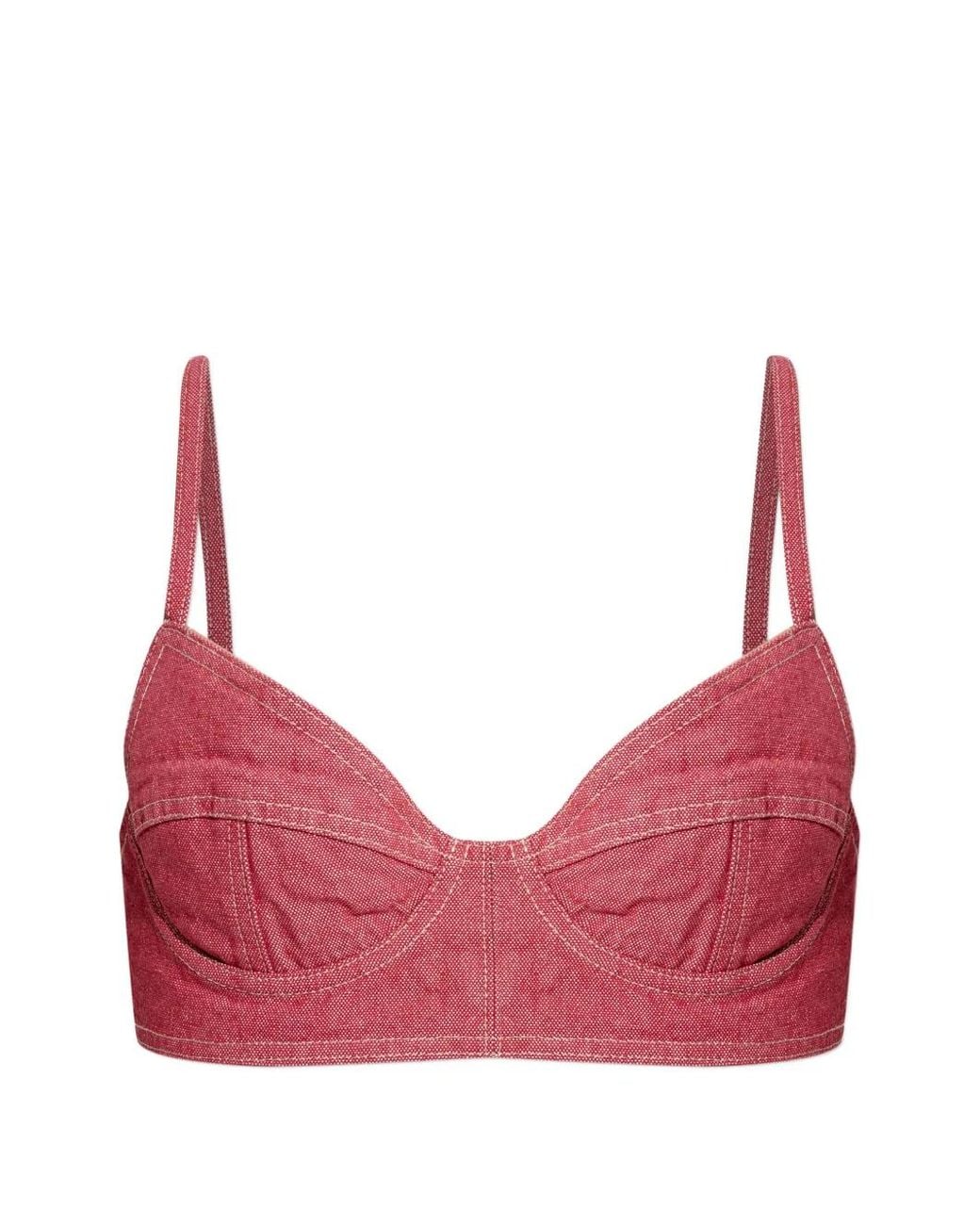DSquared² Red Oxford Denim Tiki Bra