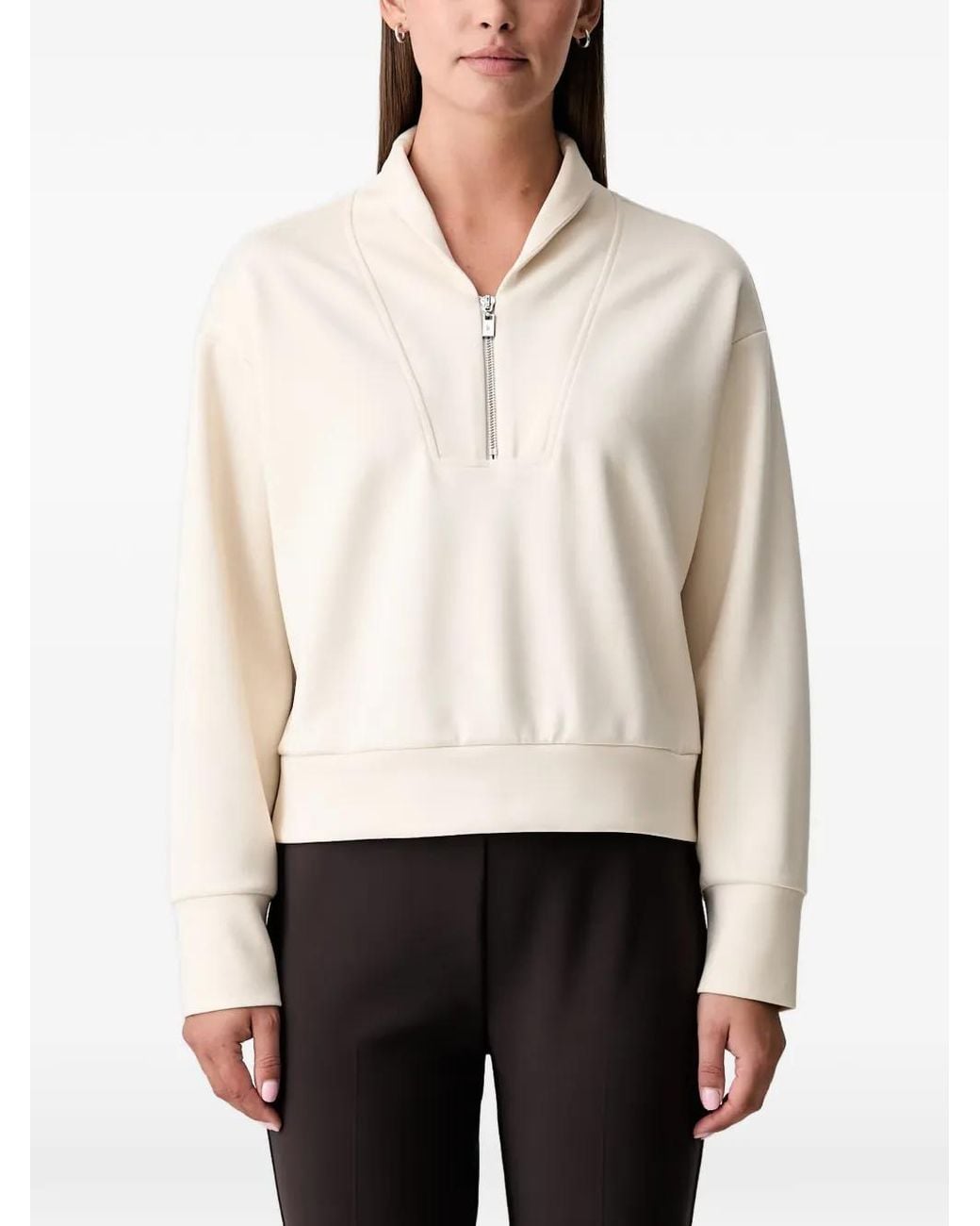 Joseph Ribkoff White Half-Zip Sweater