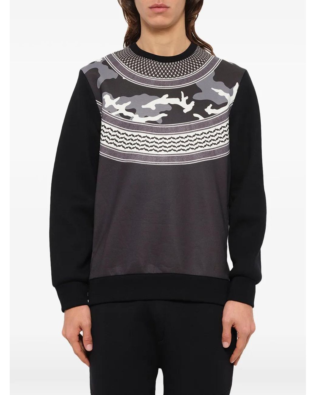 Neil Barrett Gray Camouflage-Print Sweatshirt for men