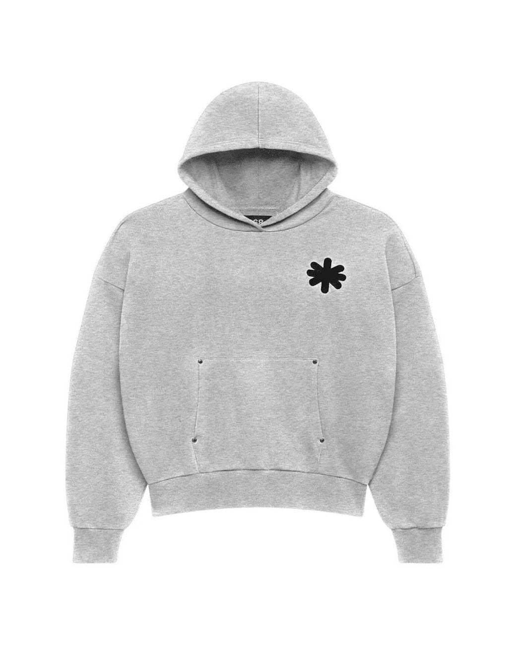 LOSTSHDWS Gray Hoodie À Détail À Poche Chauffe-Mains for men