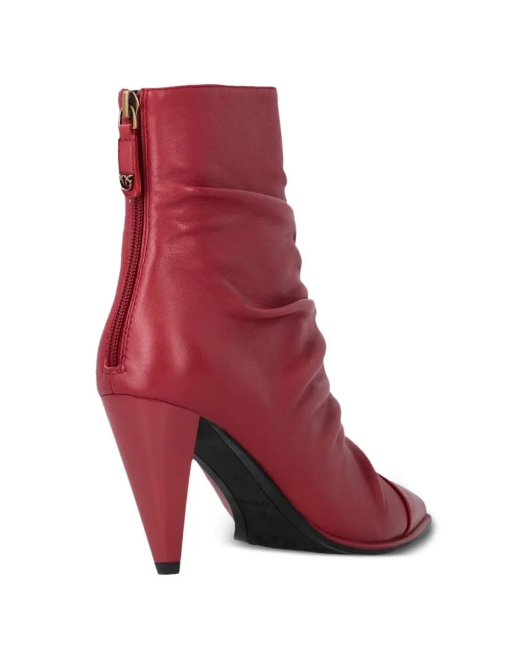 Pinko Nappa Leather Ankle Boots With Gathered Leg Shaft