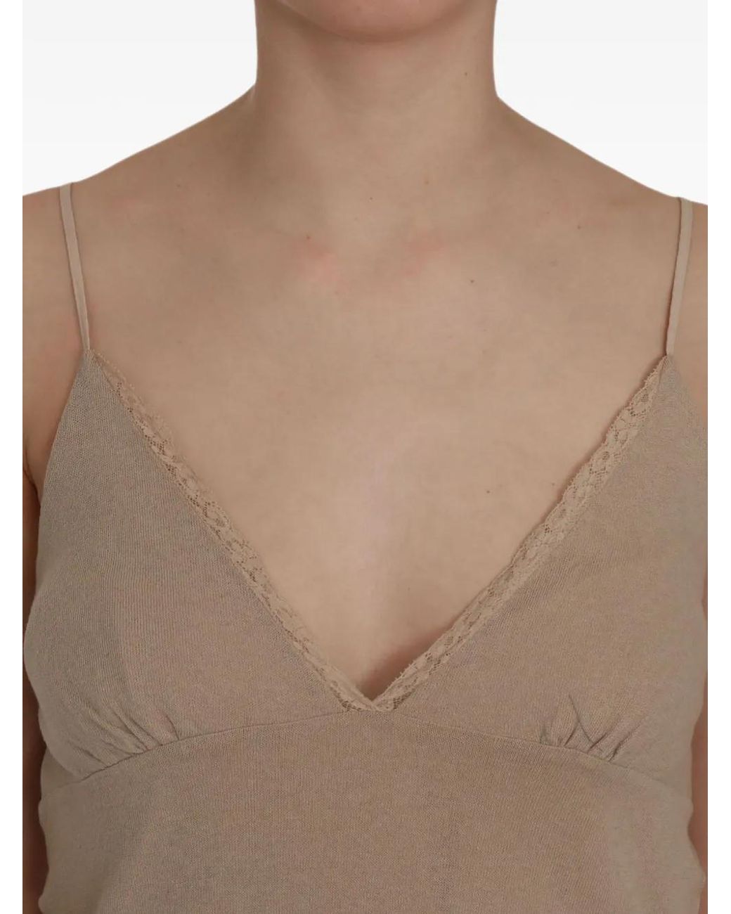 Pink Memories Natural Lace-Trim Spaghetti-Strap Mini Dress