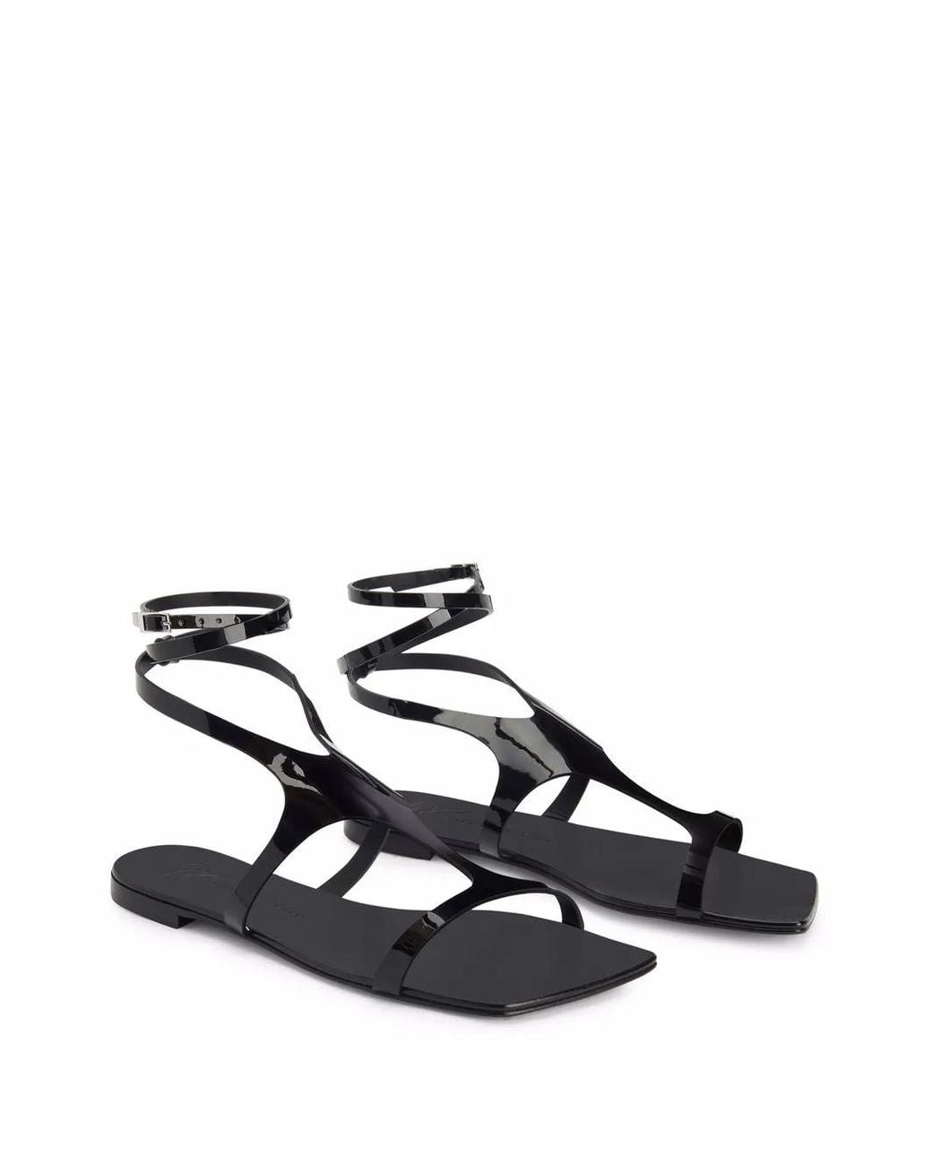 Giuseppe Zanotti Black Tutankamon Flat Sandals