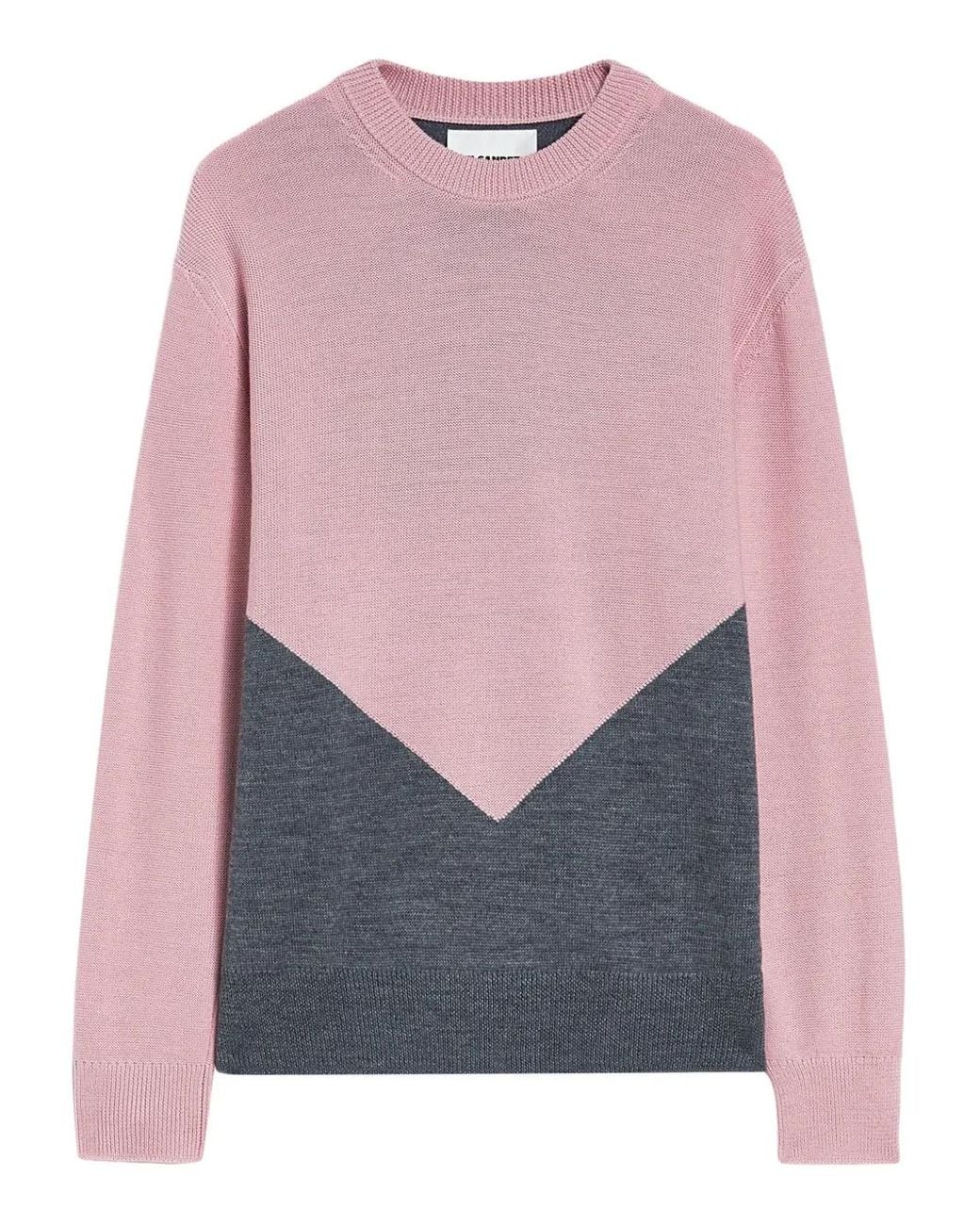 Jil Sander Pink Colourblock Sweater for men