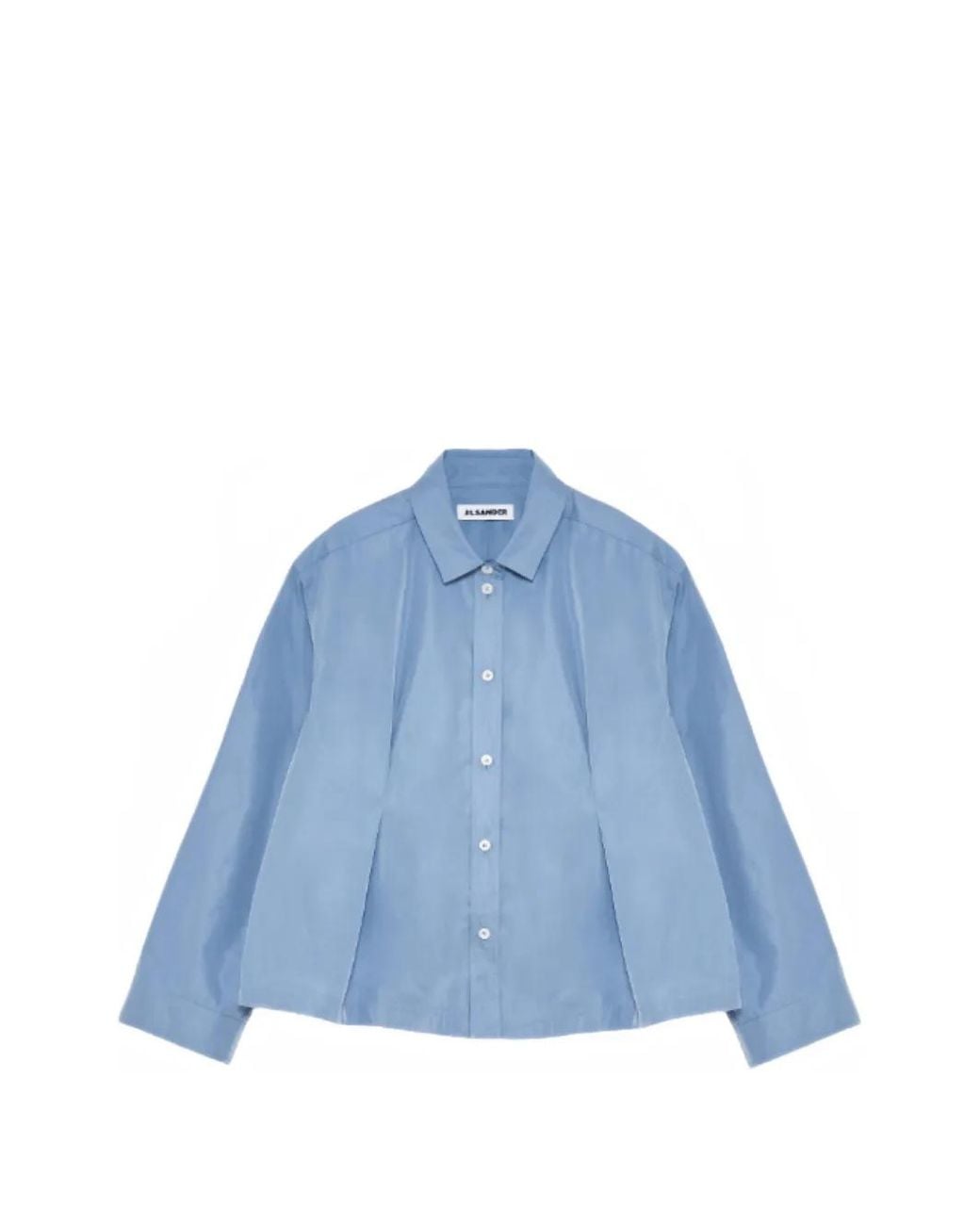 Jil Sander Blue Pleated-Detail Button-Up Shirt