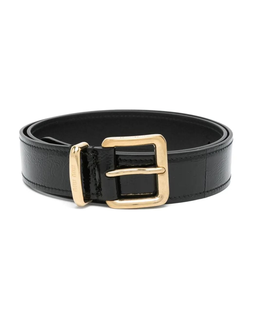 Miu Miu Black Patent-Leather Belt
