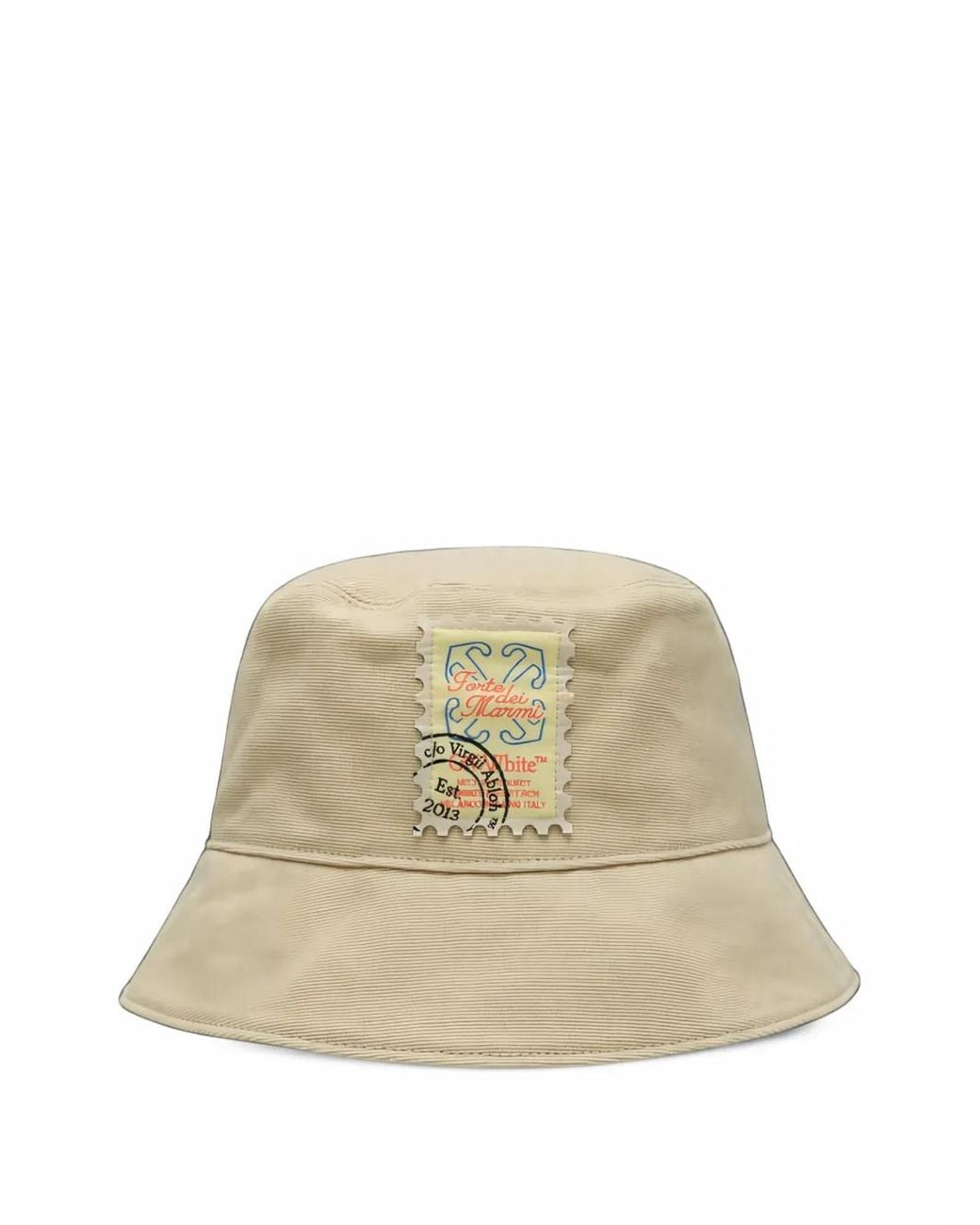 Off-White c/o Virgil Abloh Natural Logo-Patch Bucket Hat for men