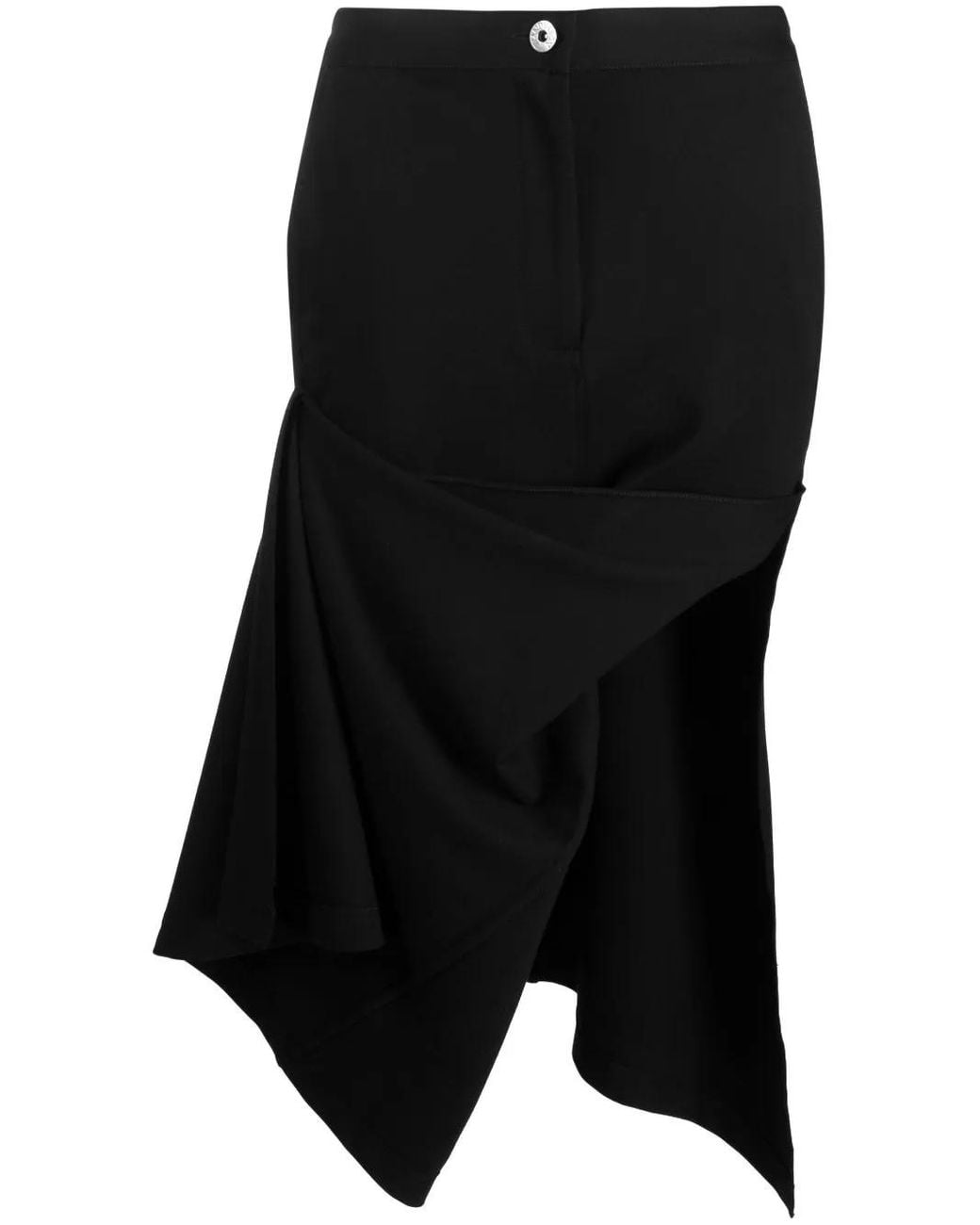 J.W. Anderson Black Asymmetric Draped Skirt