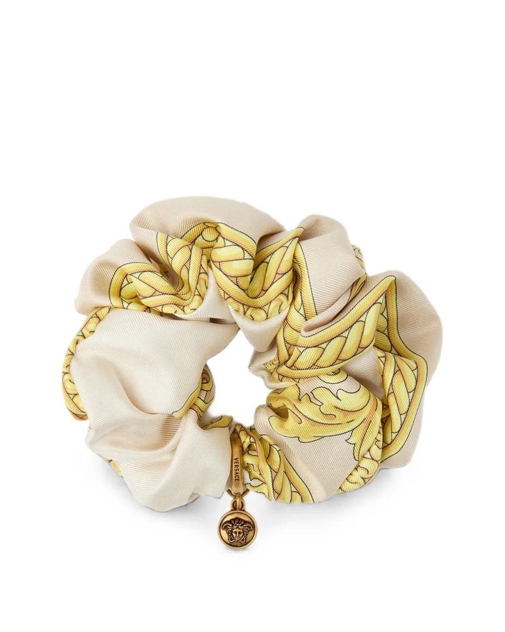 Versace Metallic Chouchou Imprimé Barocco À Pendentif Médusa