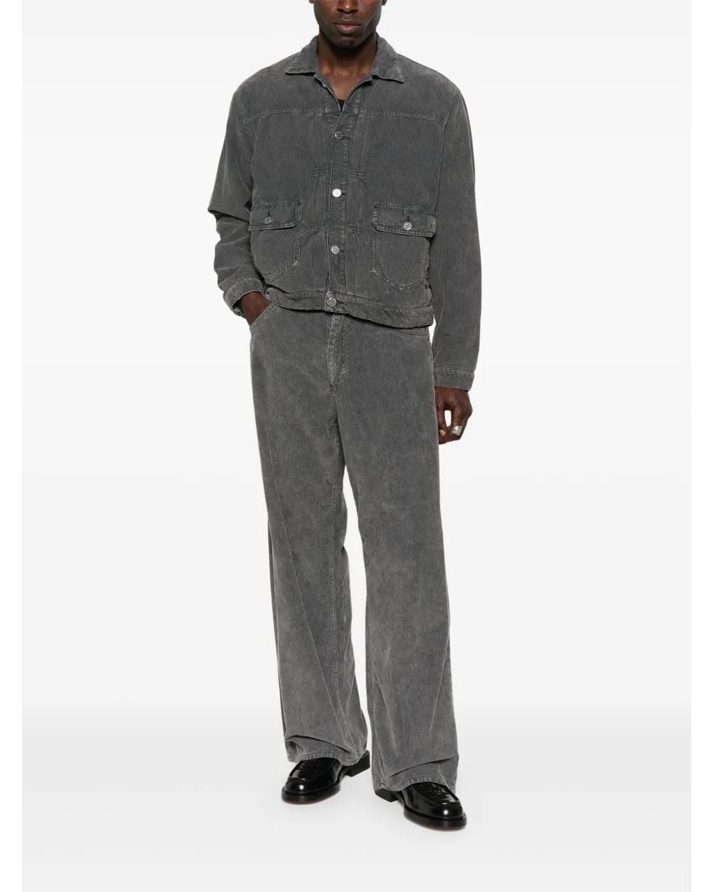 sunflower Gray Cotton Single-Breasted Coat for men