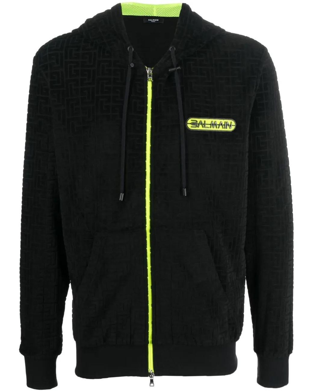 Balmain Black Logo-Print Hoodie for men