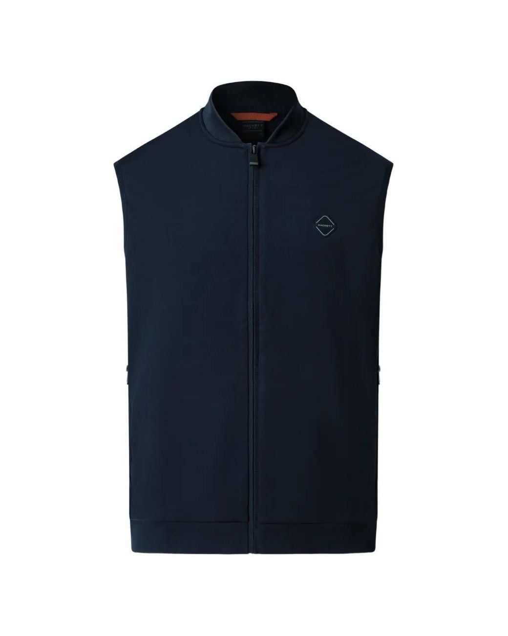 Hackett Blue Logo-Patch Zip-Up Gilet for men
