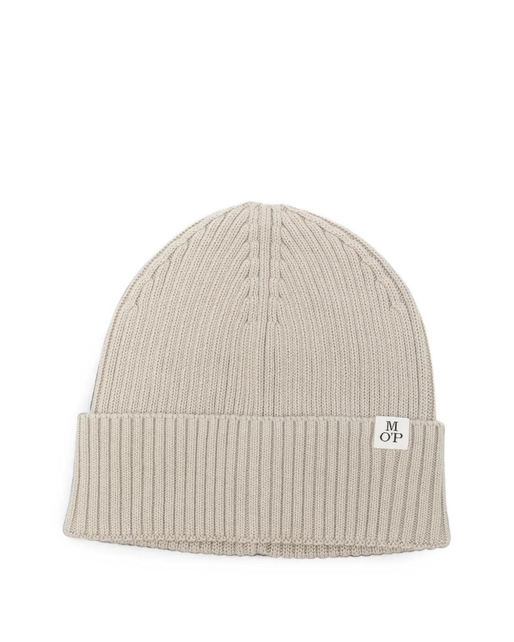 Marc O' Polo Natural Cable-Knit Ribbed-Trim Beanie Hat for men