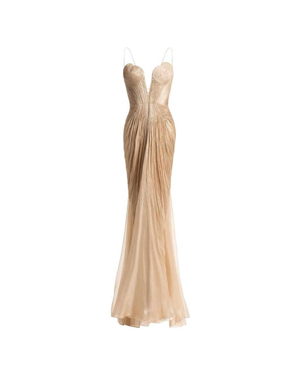 Maria Lucia Hohan White Cecilia Plissé Gown
