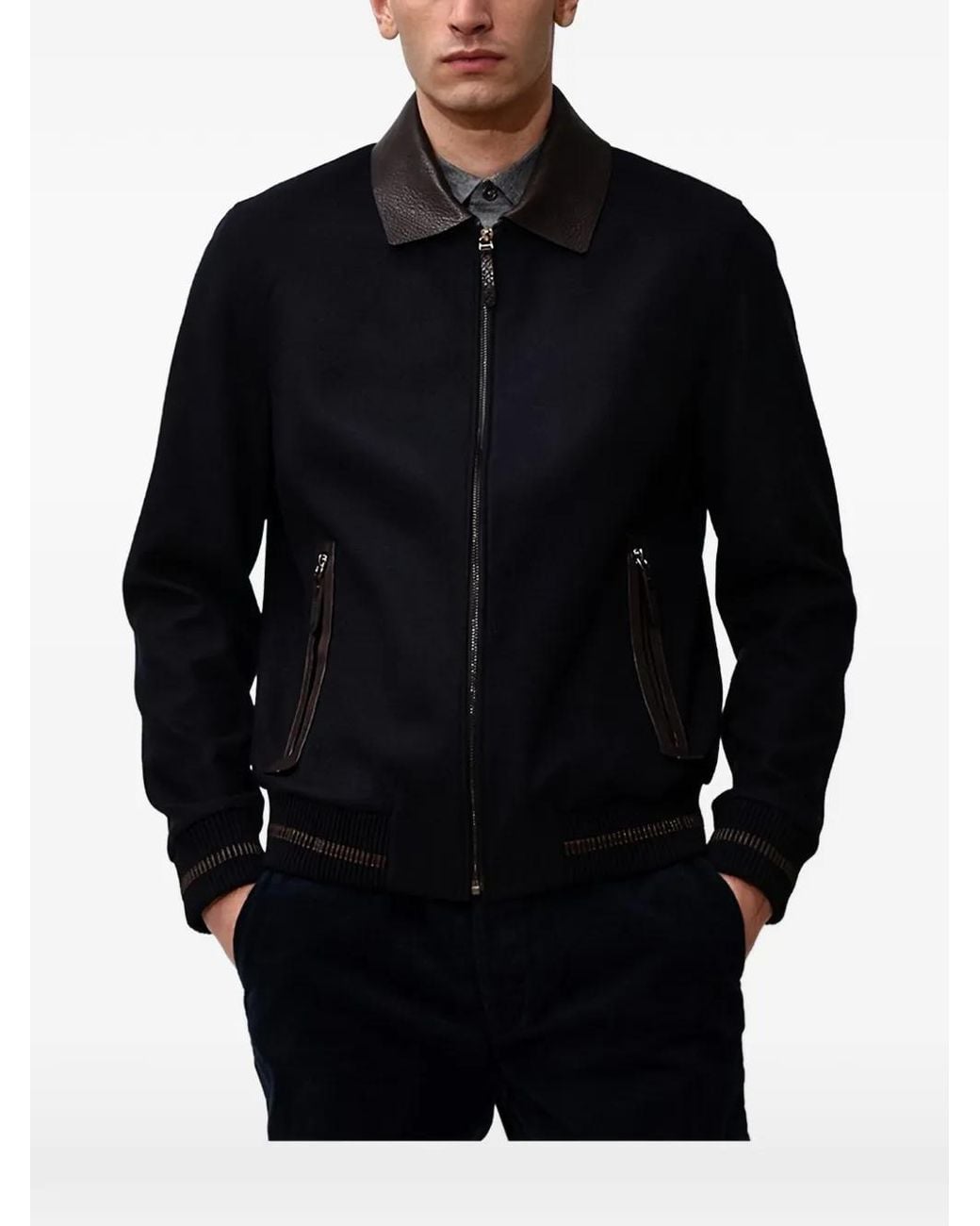 Poche Paris Blue Zip-Up Jacket for men