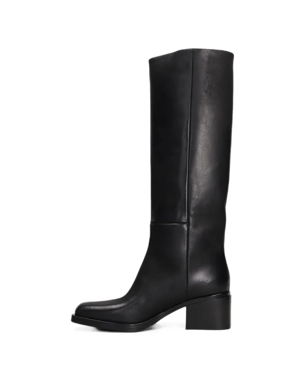 Elena Iachi Black Aramis Ebony Logo-Embroidered Knee-High Boots