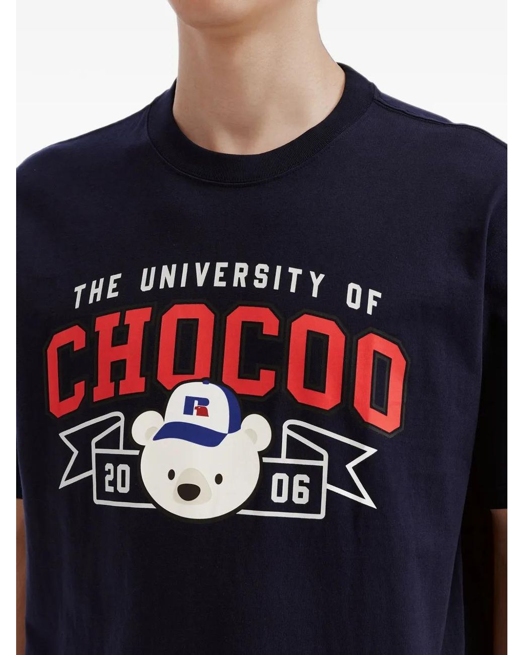 Chocoolate Blue Graphic-Print Cotton T-Shirt for men