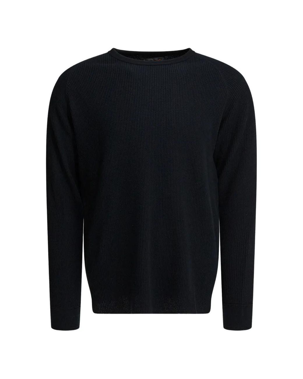 Beams Plus Blue Waffle-Texture Long-Sleeve T-Shirt for men