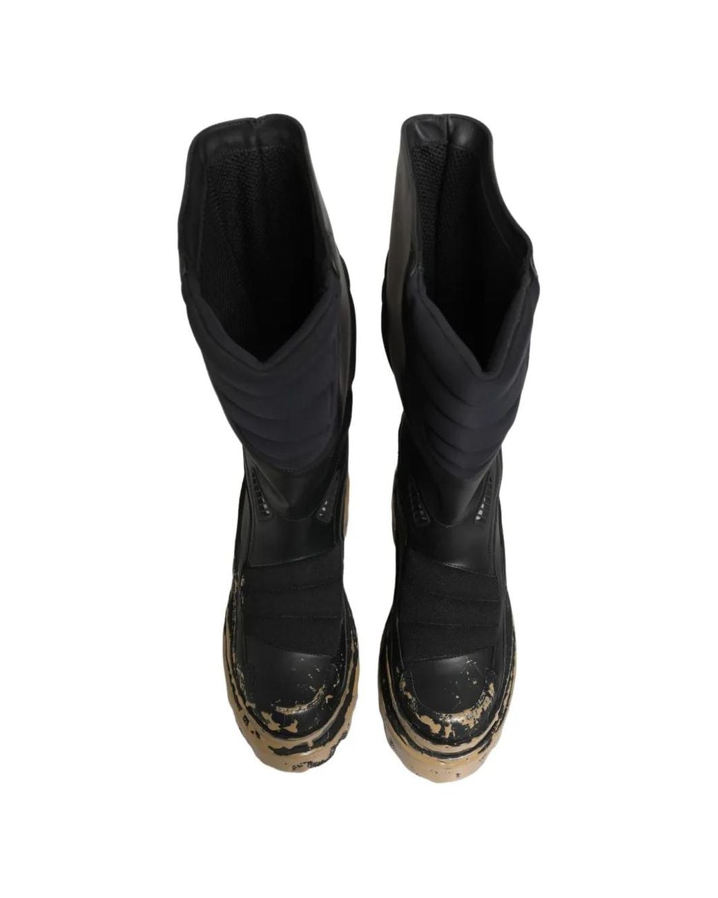 Dolce & Gabbana Black Logo-Plaque Leather Boots for men
