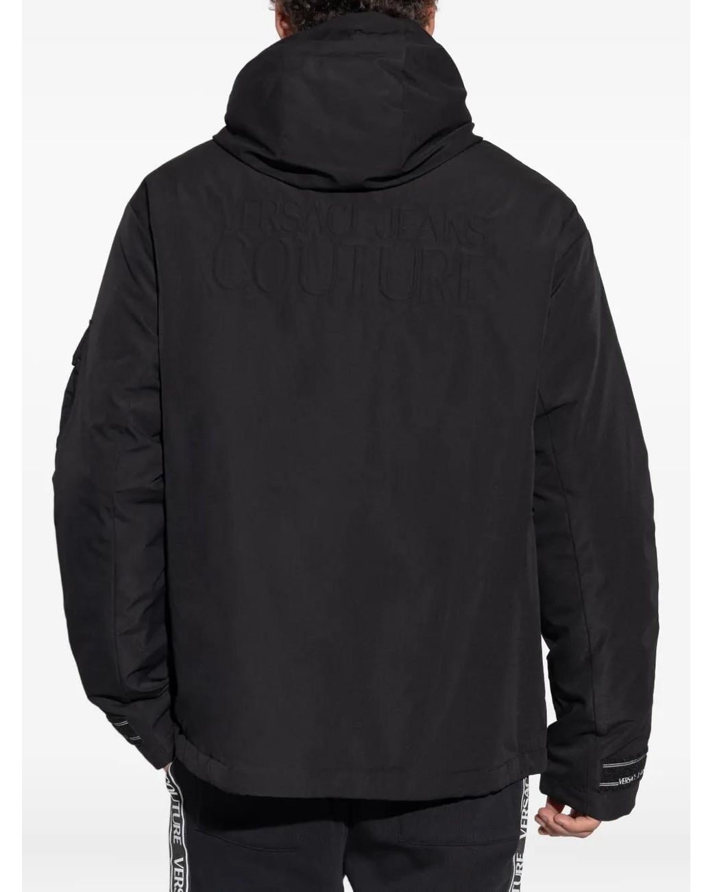 Versace Jeans Couture Black Hooded Pocket Jacket for men