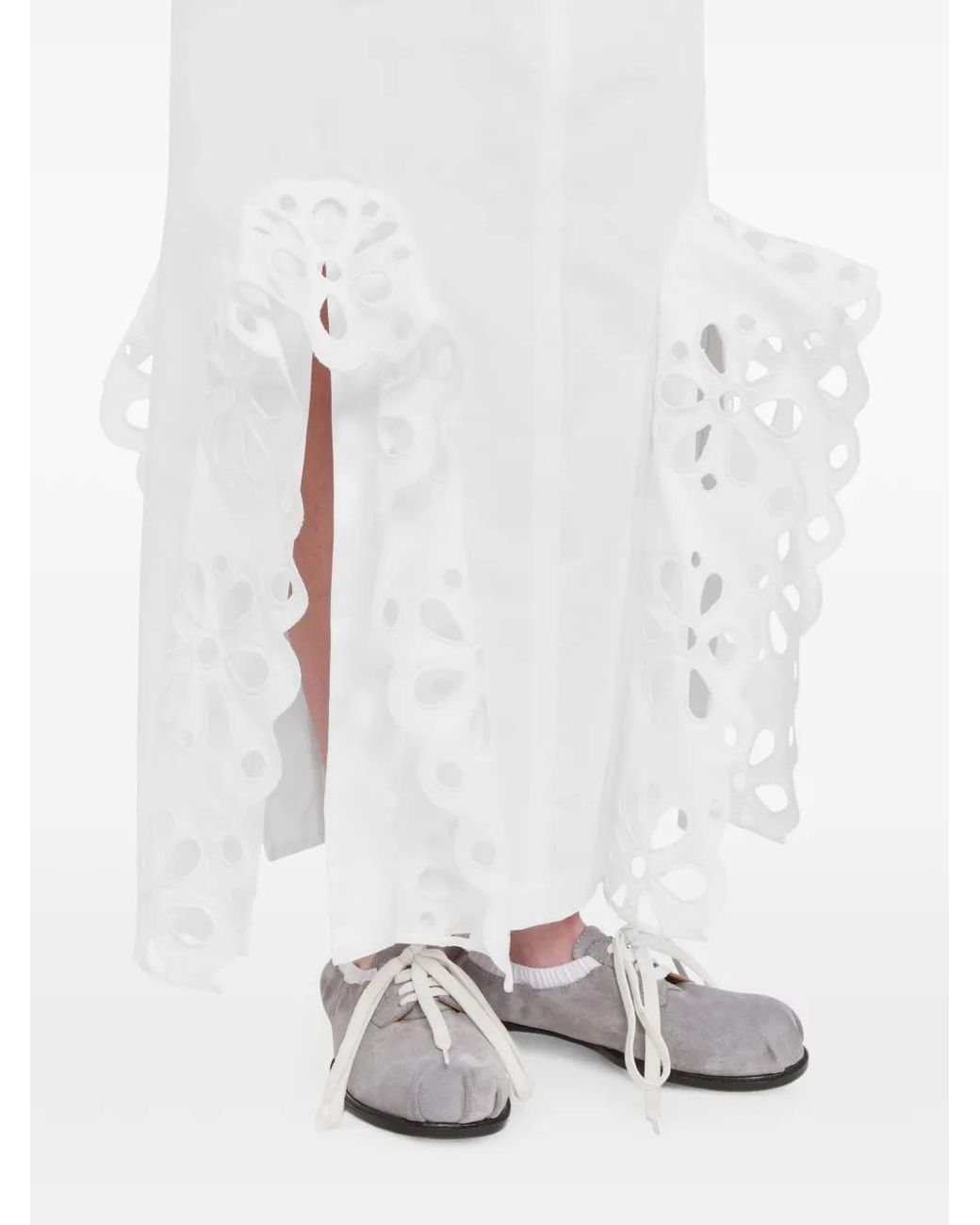 Moschino White Broderie-Anglaise Maxi Skirt