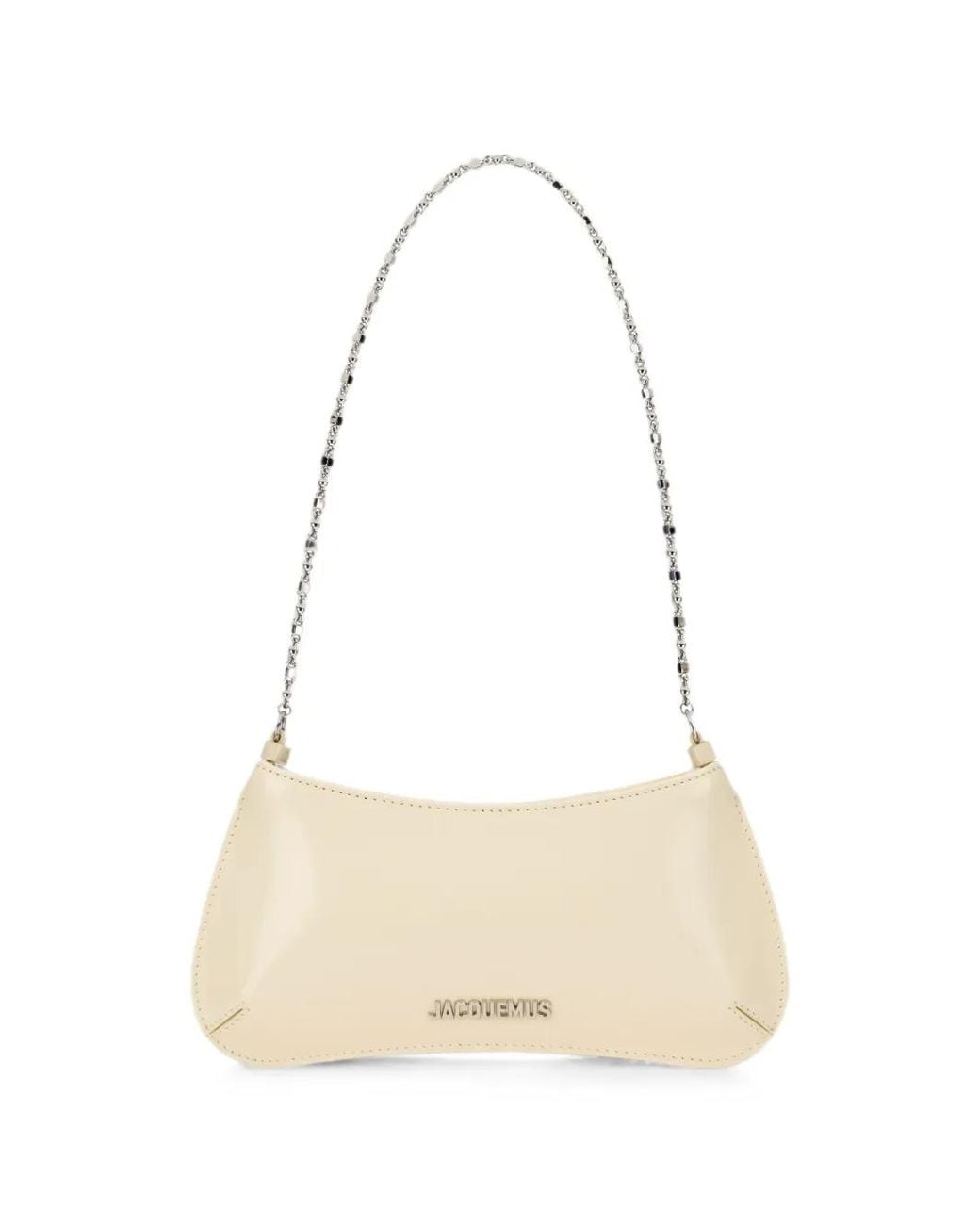 Jacquemus White Bisou Chain Leather Shoulder Bag