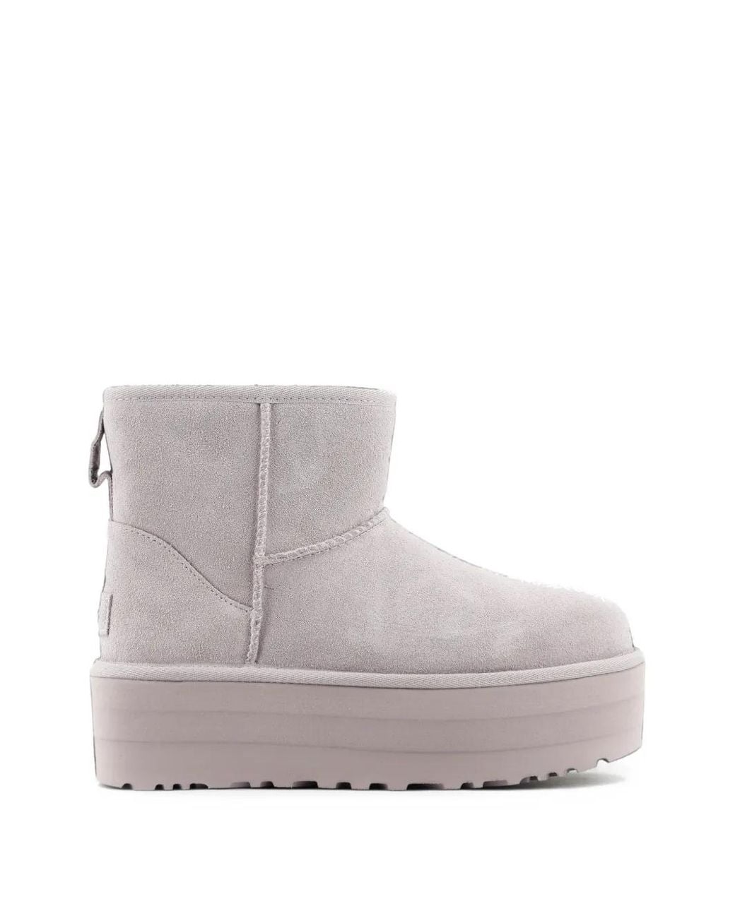 Ugg Gray Classic Mini Platform Calf Suede Boots