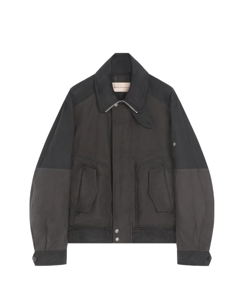 Dries Van Noten Black Veste En Coton À Effet Délavé for men